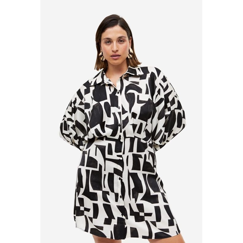 HM satin shirt dress