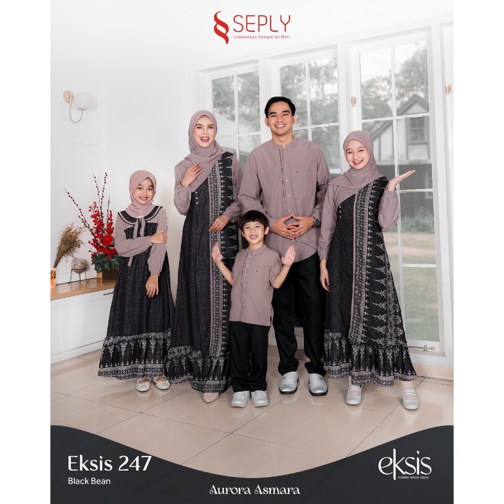 ES - (COD) SEPLY EKSIS 247 BLACK BEAN (Meyra 231, Selia 152, Kaseo 216, Kliko 154) Baju Muslim Famil