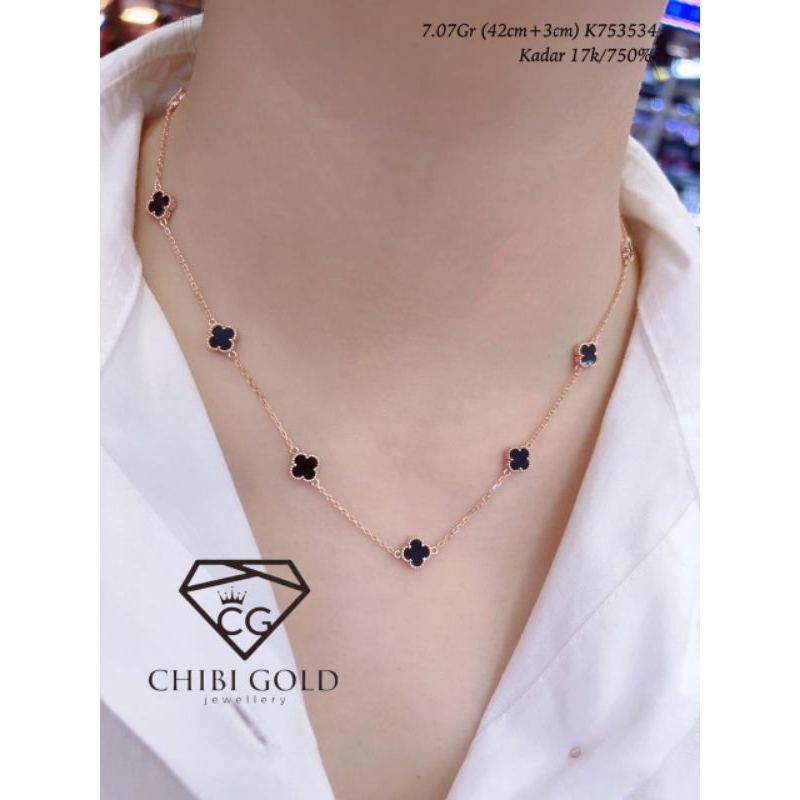 CHIBIGOLD - Kalung vancleef emas  750 kadar 17k  - CHIBIGOLD