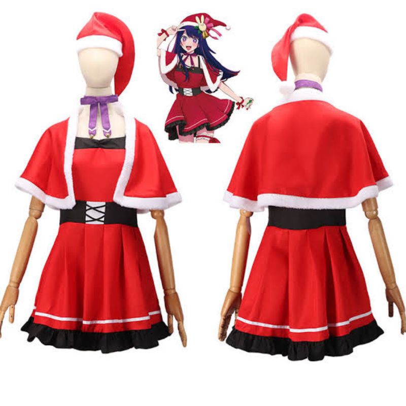 ai Hoshino cosplay kostum anime oshi no ko Christmas dress Halloween