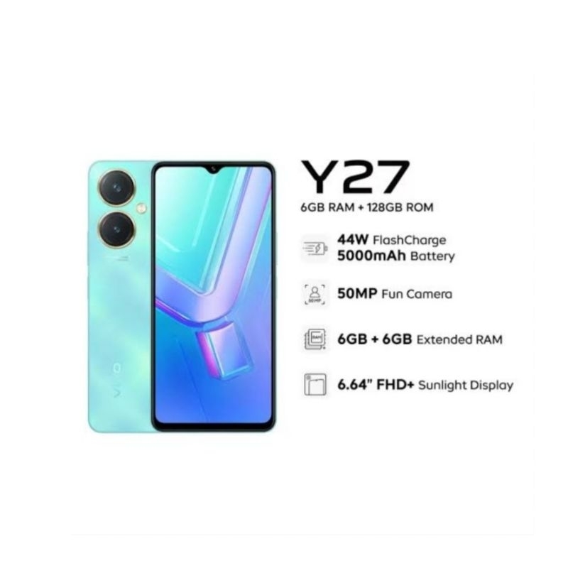 HP VIVO Y27 4G 6/128 GB - VIVO Y 27 4G RAM 6GB ROM 128GB GARANSI RESMI VIVO