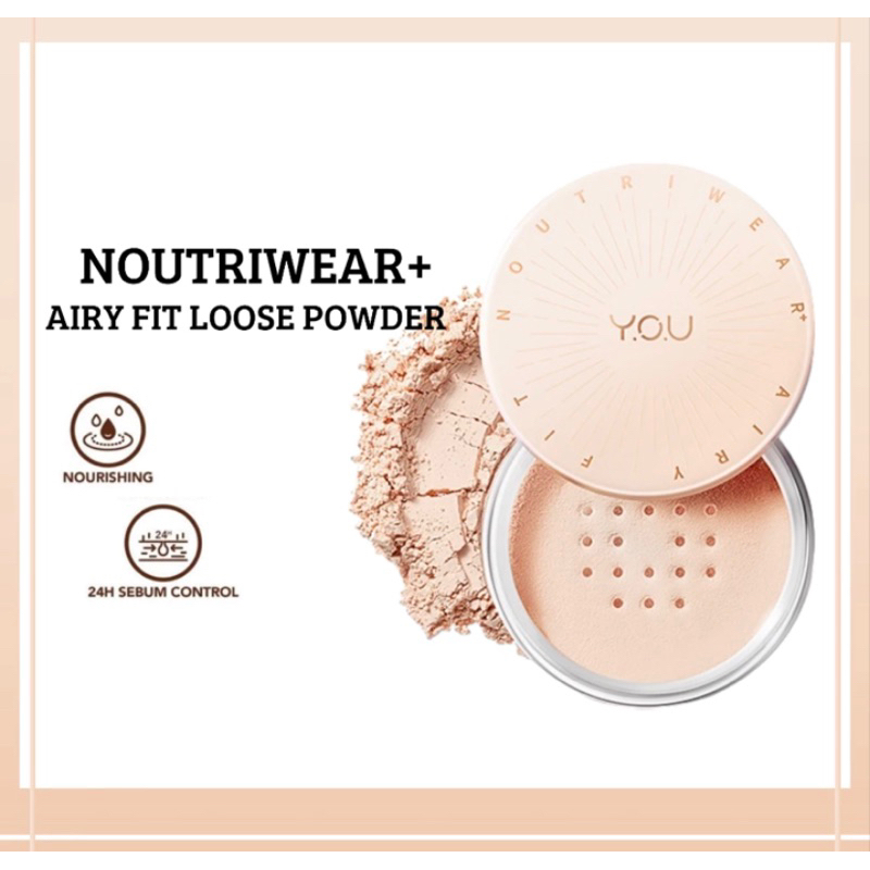 

YOU NoutriWear+ Airy Fit Loose Powder | Nourishing | Oil Control Hingga 24 Jam | Tahan Lama Bedak Tabur | Tahan Air | Kosmetik