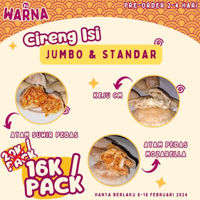 

Cireng Isi Ayam Suwir Pedas, Keju CM (Cheddar Mozarella), Ayam Pedas Mozarella