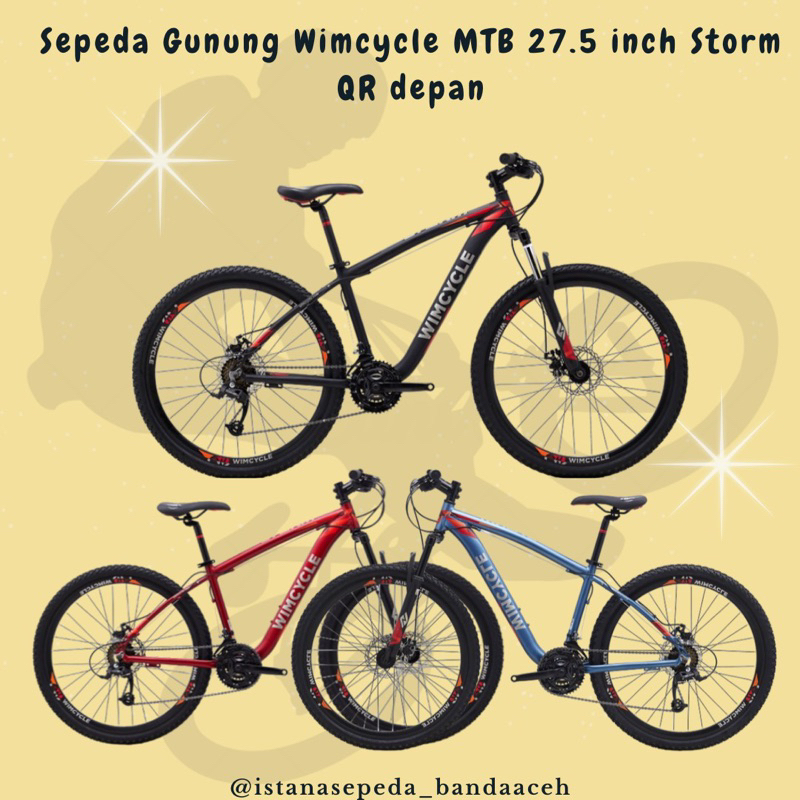 Sepeda Gunung Wimcycle MTB 27.5 inch Storm QR depan