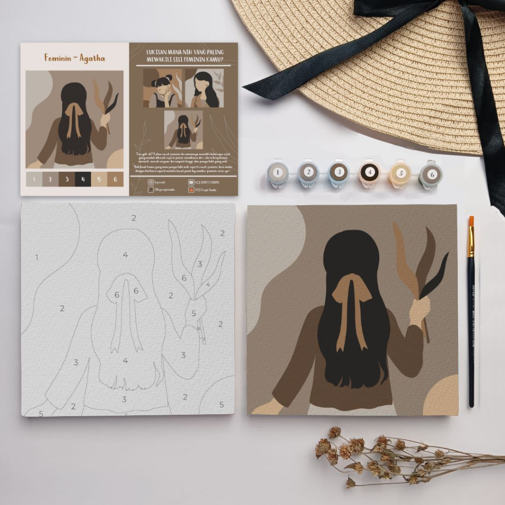 

Paint by Number kit - Girl Series 20x20cm | Agatha