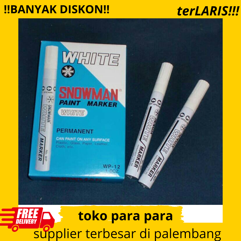 

Spidol Snowman paint marker putih WP-12
