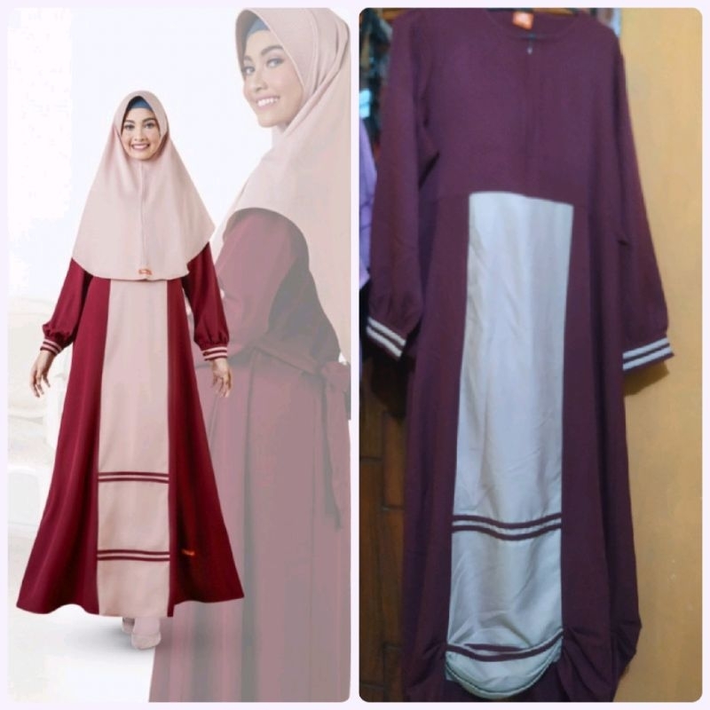Preloved gamis nibras NS 58 maroon (XS)