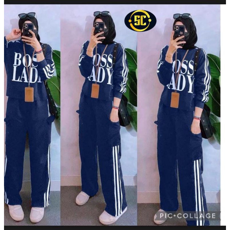 SETELAN WANITA BOSS LADY CARGO BABYTERRY/SETELAN WANITA BOSS LADY CARGO BABYTERRY IMPORT