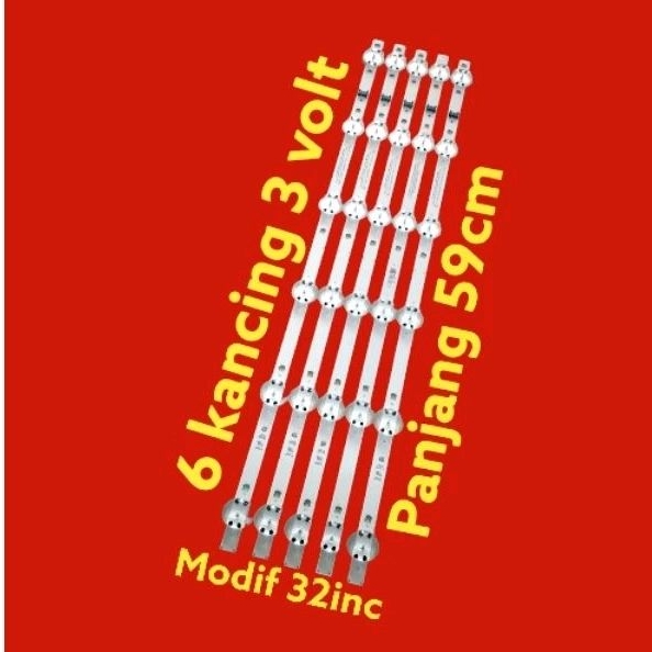 beklite - lampu TV - Backlight - mata Besar - 3 Volt 6 kancing - bl Bagong - 3V 6 mata