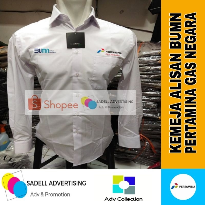 Kemeja Alisan BUMN Pertamina Gas Negara Seragam Alisan BUMN Pertamina Gas Negara Putih Lengan Panjan