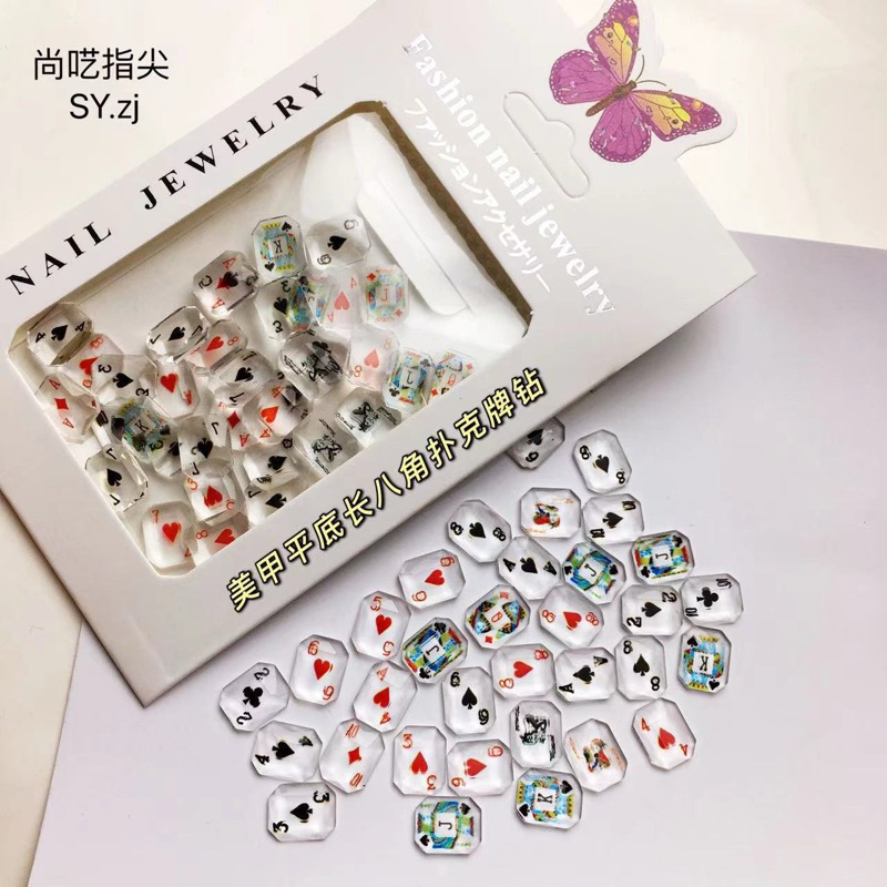 Hiasan Nail Art 3D Glow in The Dark - Hiasan Nail Art Love Glow in The Dark - Aksesoris Nail Art Lov