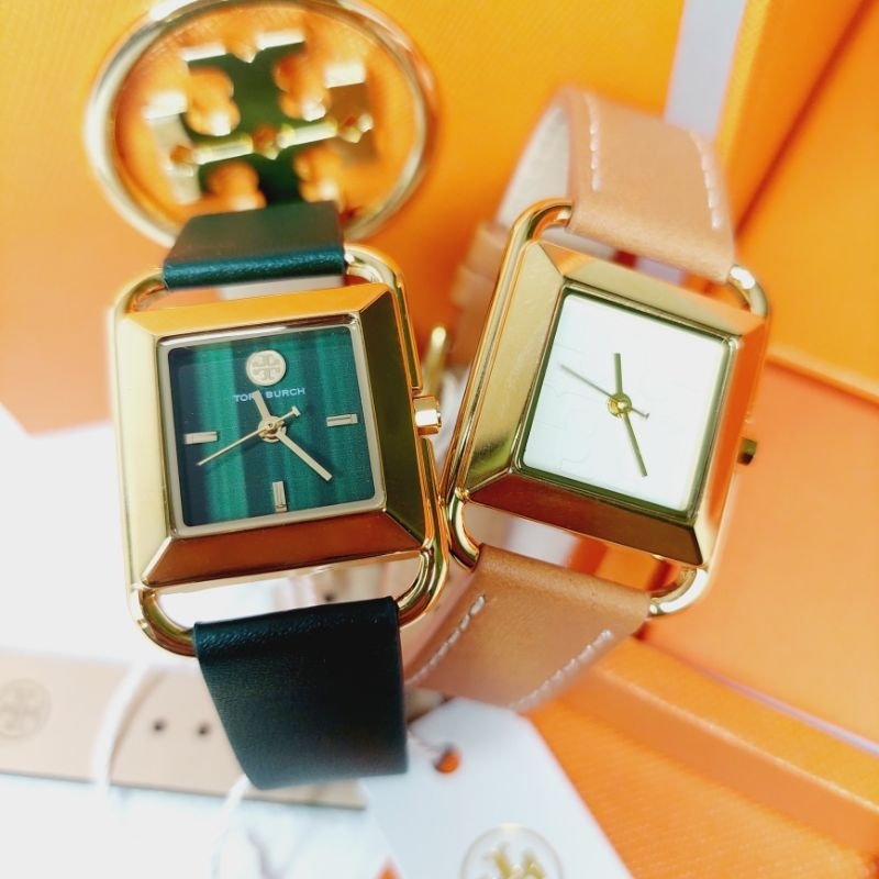 Tory Burch The Miller Square Strap Leather Jam Tangan Wanita Original