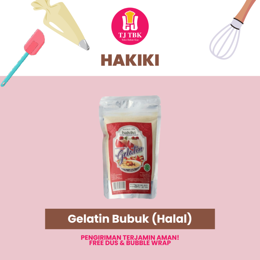 

Hakiki Gelatin Bubuk HALAL MUI 100g | Pembentuk Gel Gelatin Sapi