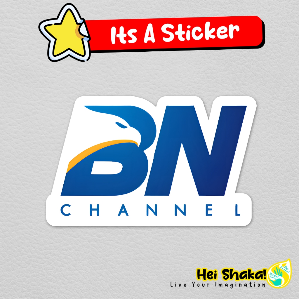 Stiker BN CHANNEL Sticker Stasiun TV Televisi Indonesia FTA Vinyl Anti Air