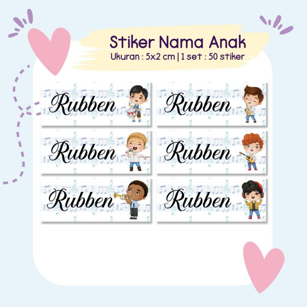 

Stiker Nama Anak Waterproof / Anti Air : Kode 19 Music