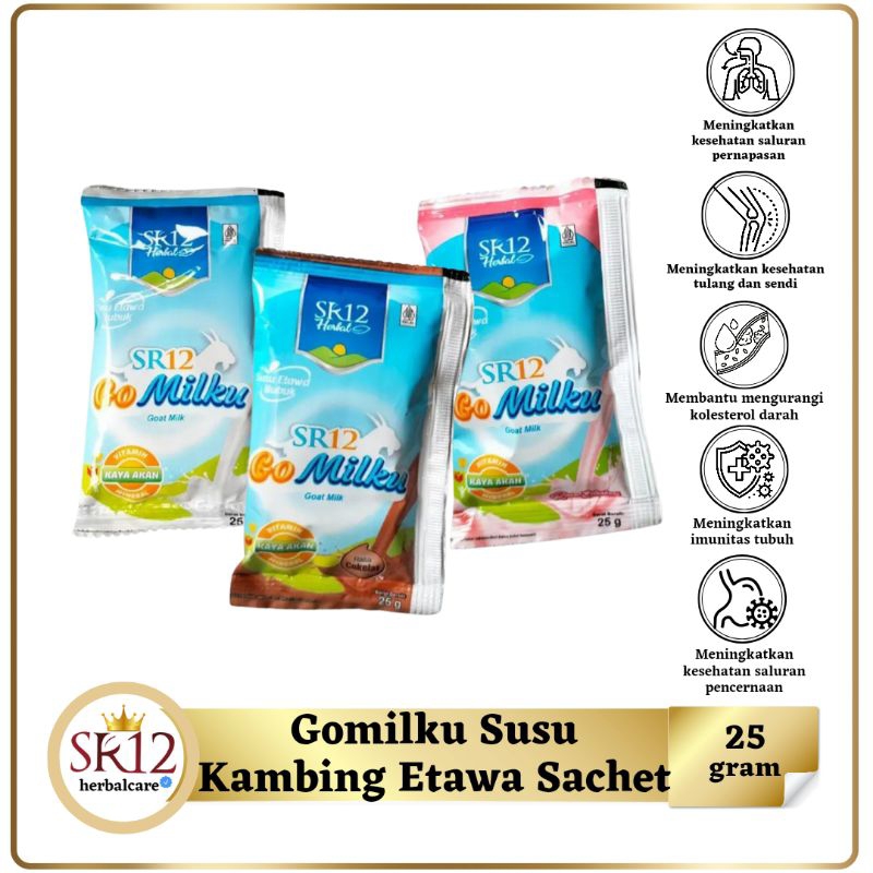 

Gomilku Sachet SR12 Go Milku Susu Kambing Etawa Bubuk Plain Original Cokelat Strobery Penambah Berat Badan dan Nafsu Makan Anak Menyehatkan Lambung Pencernaan dan Pernafasan Menguatkan Tulang dan Sendi