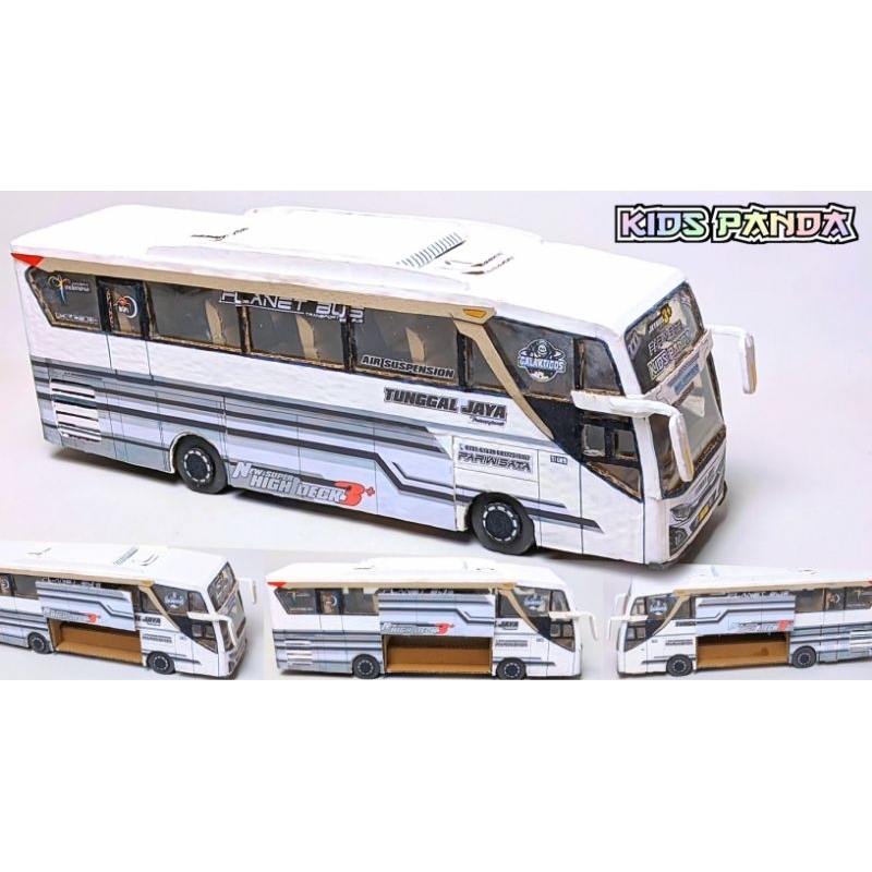 miniatur bus jb3 kids panda dari kardus