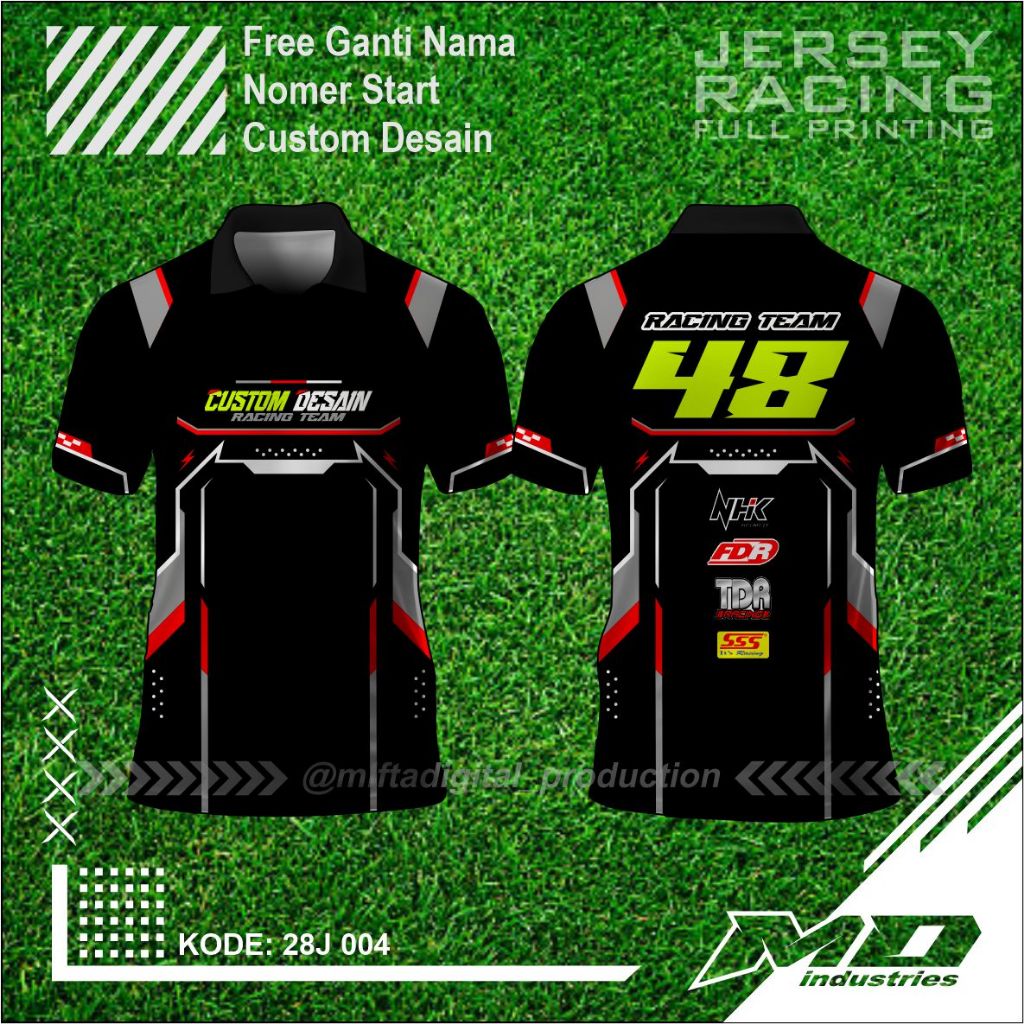 Jersey Balap Desain Keren - Baju Balap Racing Printing - Minimalis