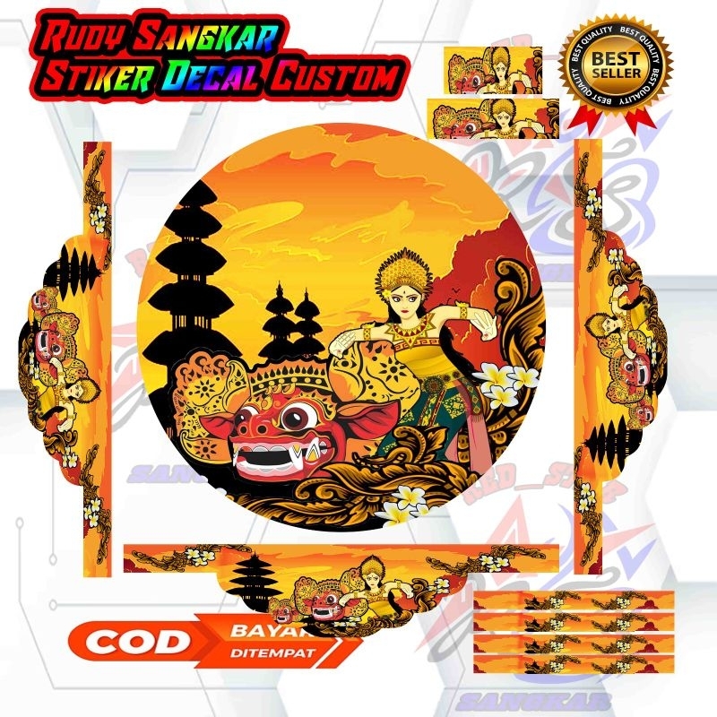 STIKER DECAL SANGKAR MURAI MOTIF BARONG BALI ALL SIZE
