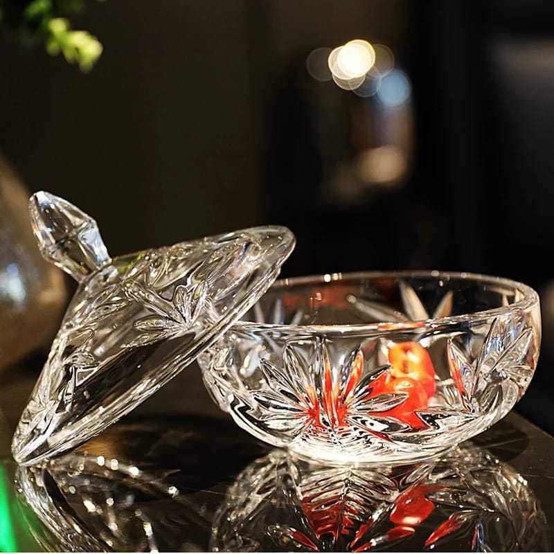 dqs DELISOGA MINI Toples permen kristal Tempat permen kaca premium Toples Camilan