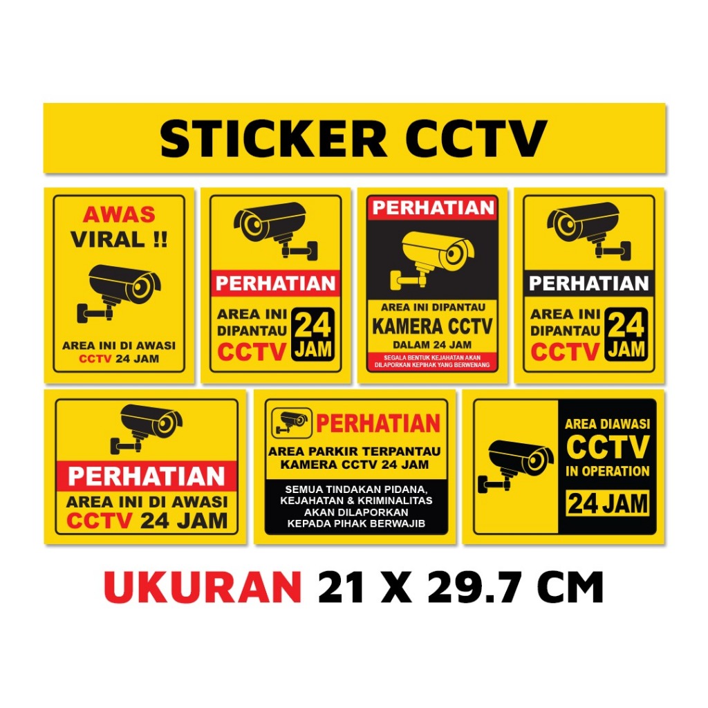 

Stiker pengawasan CCTV, Stiker CCTV, Stiker Peringatan CCTV , Stiker Pantauan CCTV, Stiker CCTV 24 Jam