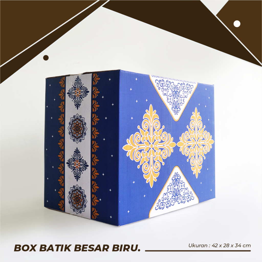 

BOX PARCEL BATIK A1 BESAR BIRU UK. 42 x 28 x 35 cm - Karton/Giftbox/Box Motif/Custombox/Parcel/Hampers/Batik Edition/Boxhampers