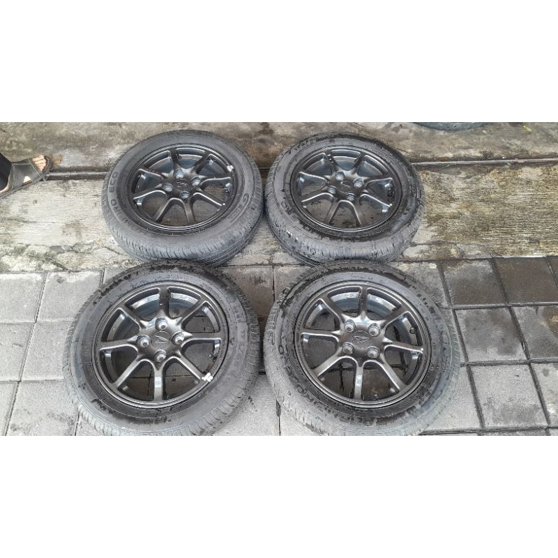 VELG SEKEN MOBIL OEM COPOTAN AGYA RING 14 + BAN 175 65 14 70%