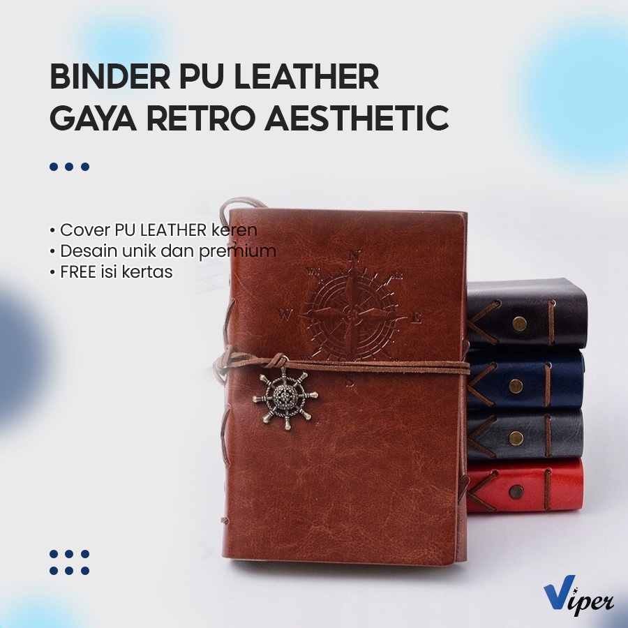 

Free Ongkir Buku Catatan Notebook A5 A6 Buku Diary Aesthetic Gaya Retro Binder Unik Cover Kulit PU Leather