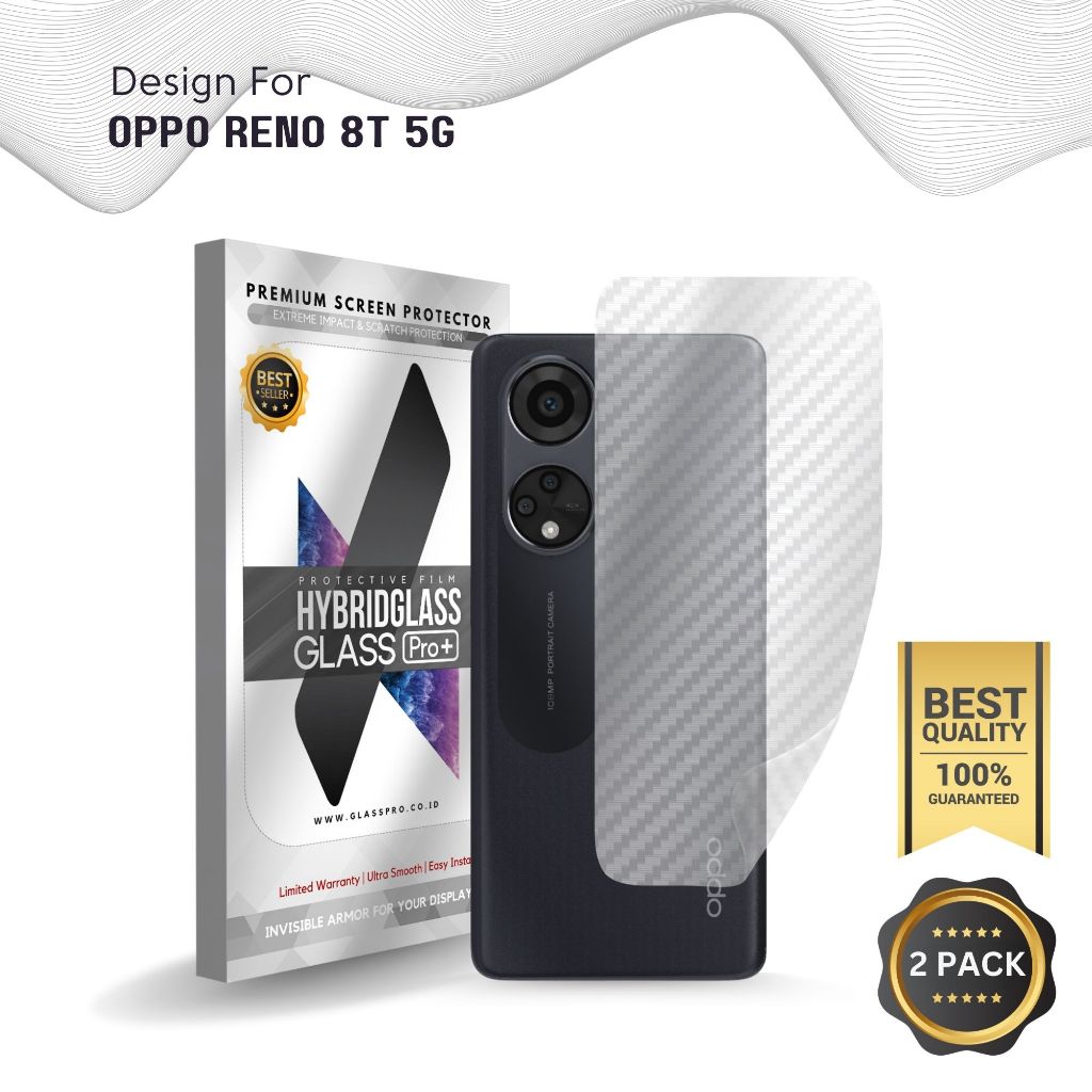 Fiber Guard Screen Protector Oppo Reno 8T 5G Reno8 T 5G Back, 3D Anti Gores Belakang Premium, Carbon