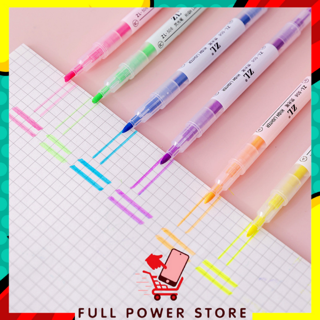 

FPS Set Highlighter Dua Sisi Warna isi 6Pcs Pen 2 sisi Diary Marker Stationery Lucu Unik Penanda Buku Warna Warni Pena Penanda Kepala Ganda 2 Arah