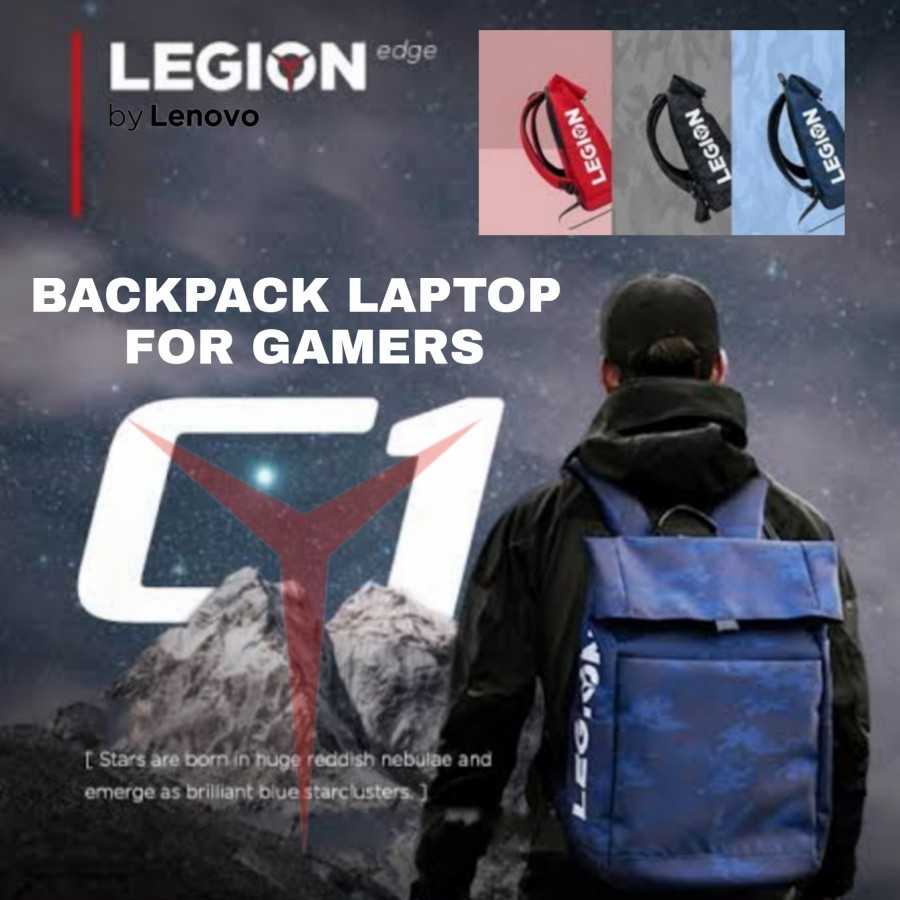 LENOVO LEGION EDGE C1 LAPTOP BACKPACK BAG UNISEX TAS LAPTOP LENOVO /  TAS LAPTOP KEREN / TAS TRAVELL