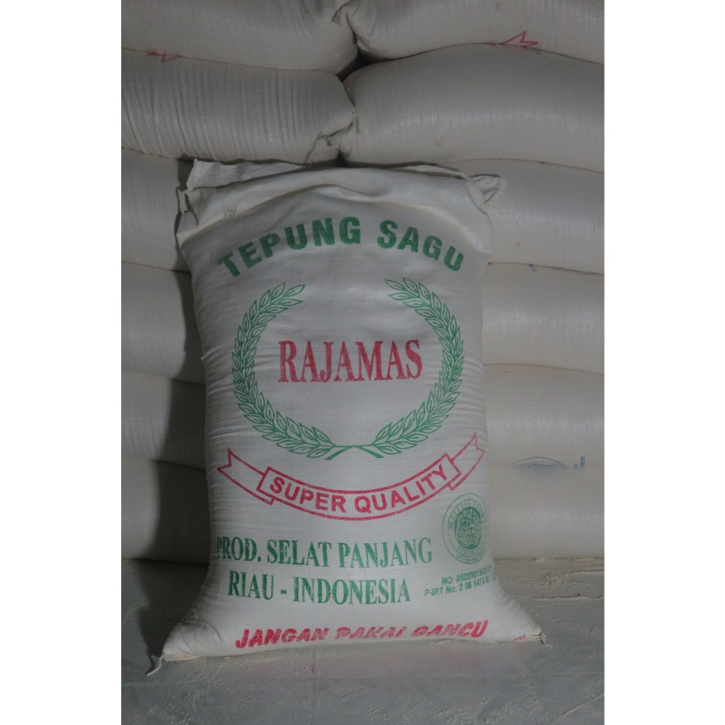 Tepung Sagu Rumbia Cap RAJAMAS Repack 1 KG