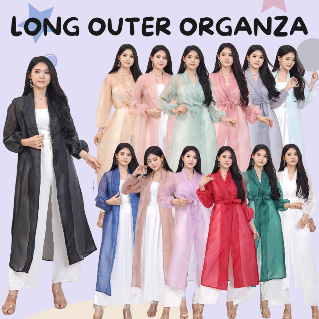 OUTER LONG KIMONO ORGANZA OUTER KONDANGAN