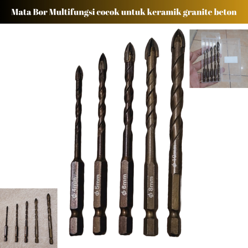 mata bor multifungsi cocok untuk keramik granite beton bentuk tombak