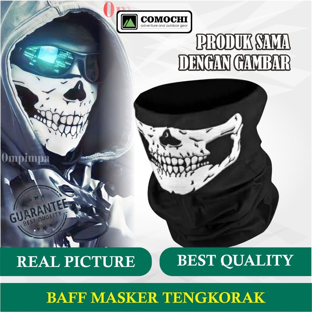 Masker Baff Motor Bap Baf Mask Bandana Motif Tengkorak Rahang