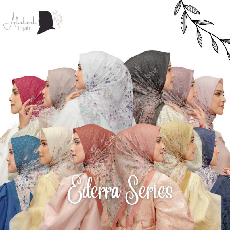 HIJAB SEGIEMPAT MOTIF EDDERA SERIES TERBARU VOAL PREMIUM
