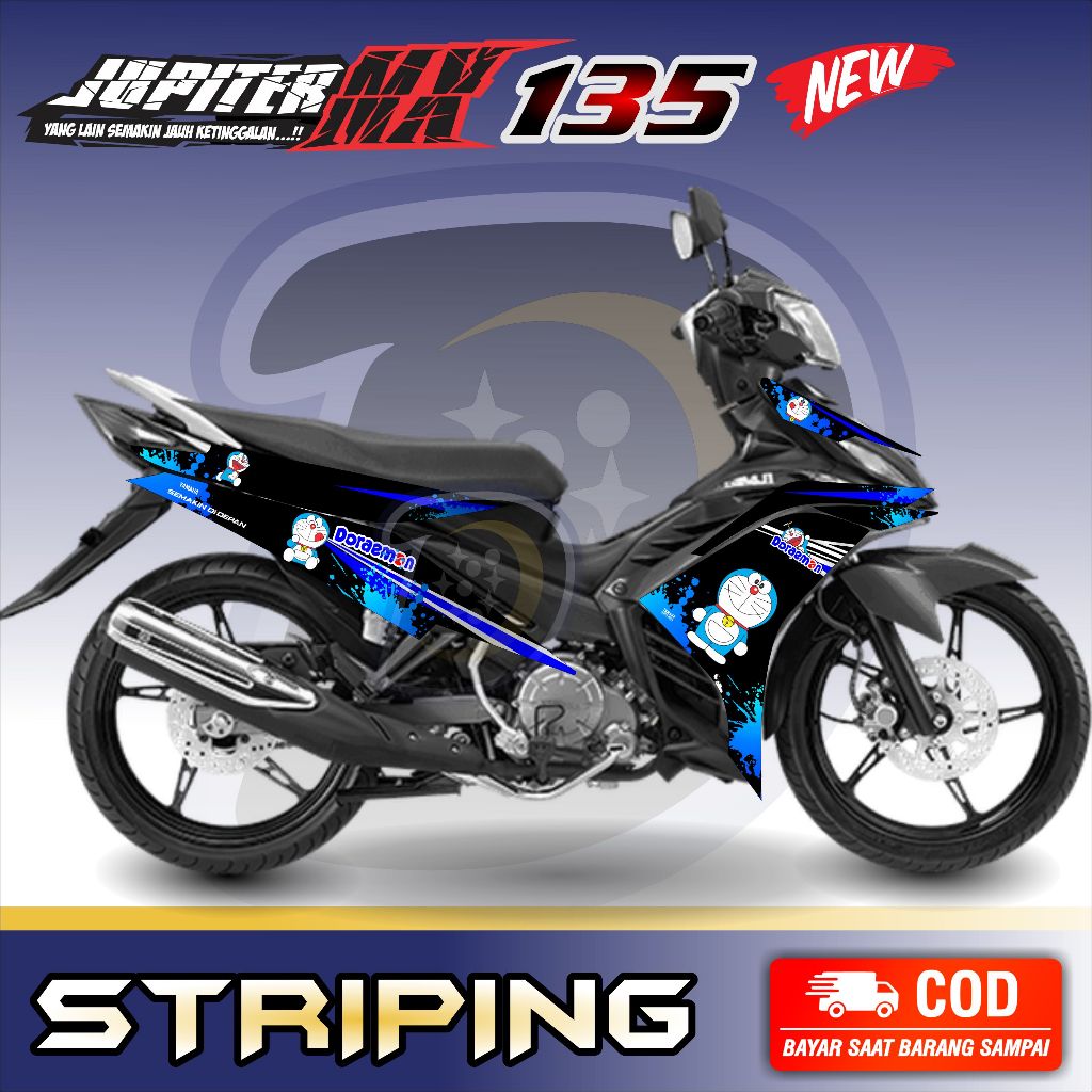 Striping Lis Jupiter Mx 135 New Stiker Motor Jupiter Mx 135 New Doraemon