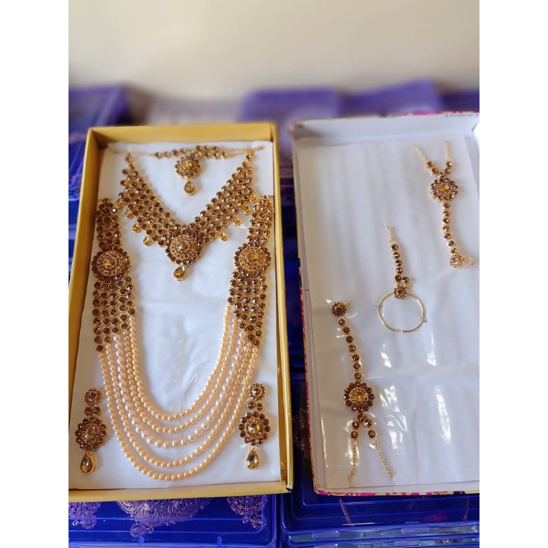 #TjM159 Set Aksesoris Lengkap Pesta Pengantin Pernikahan Jodha Akbar Perhiasan India Bollywood