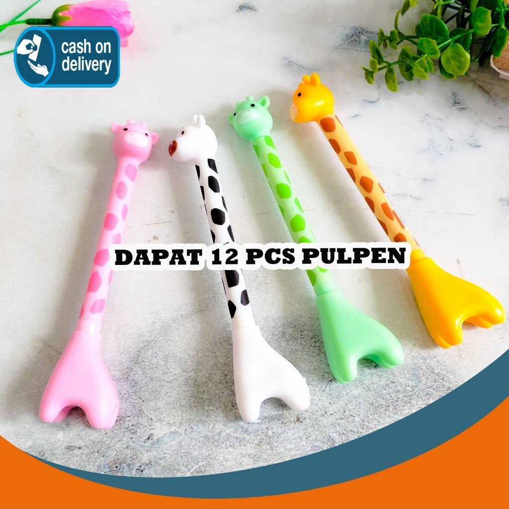 

SELUSIN (12 PCS) PULPEN GEL JERAPAH BESAR FULLBODY PGK-1122 GIRAFFE ZOO ANIMAL PEN PENA BOLPEN BOLPOIN LUCU ANAK ALAT TULIS KANTOR SEKOLAH MURAH TERMURAH COD