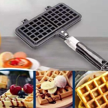 Kbw Cetakan double waffle maker Nonstick Belgian waffles Kue Pan Kompor