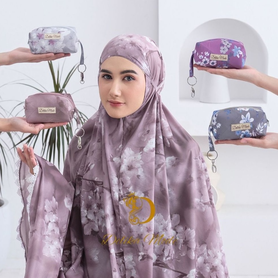 Super Untung DelikaMode  Mukena Traveling Mini Parasut Premium Korea Motif 2in1 Mukena Mini Travelin