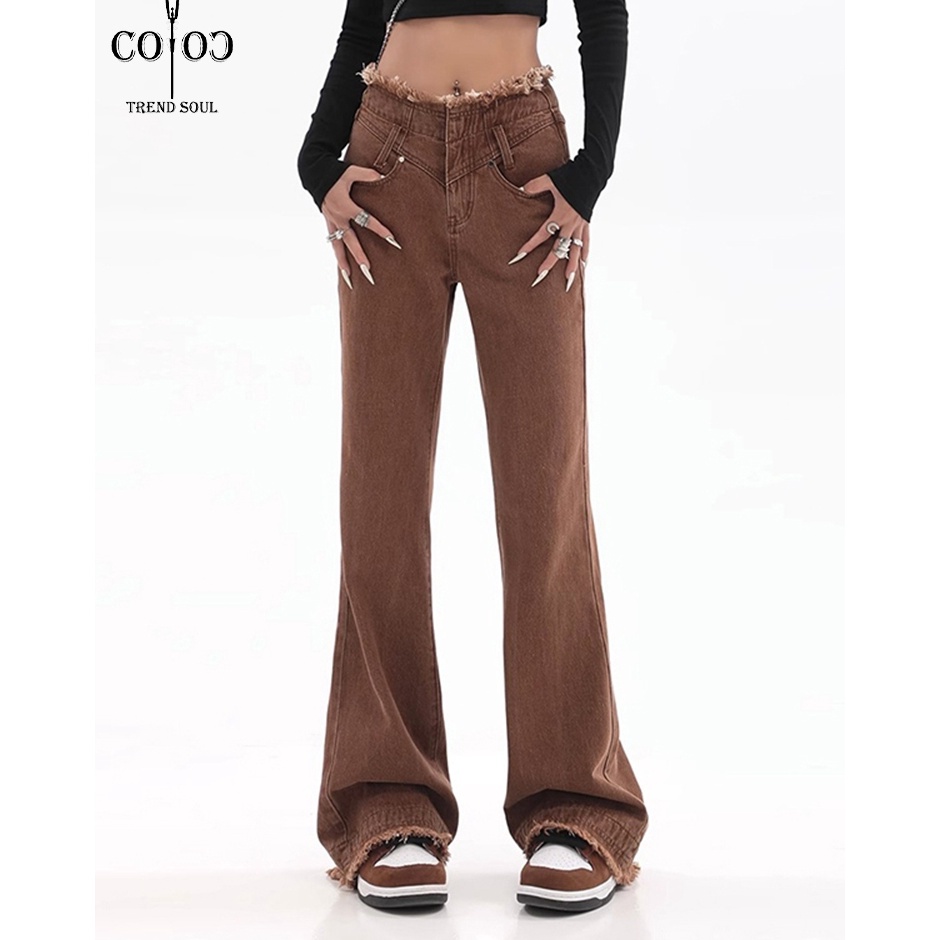Barang baru Coco Trend Soul Jeans Coklat New Highwaist Loose Celana Jeans