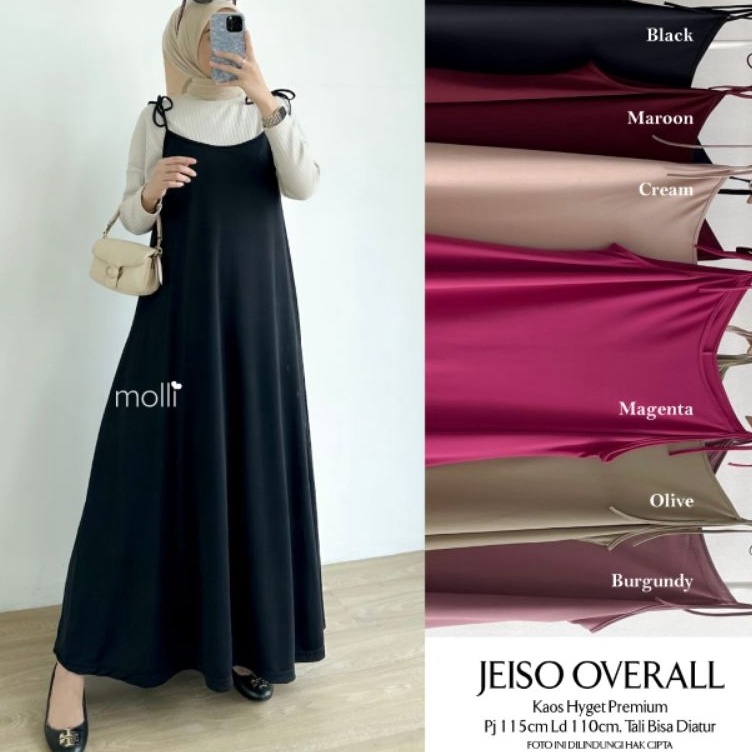 Siap Kirim Molli Berlabel Jeiso Sanso Overall Polos Kaos Hyget Inner Iner Tanpa Lengan Dress Premium