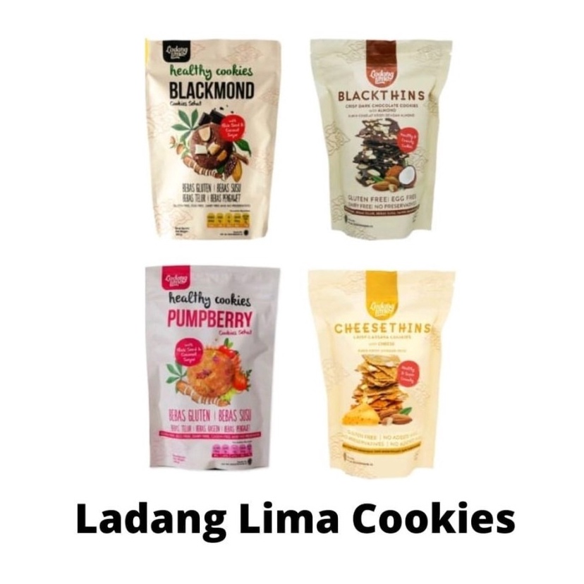 

Ekstra benefit Blackmond Blackthins Cheesethins Pumpberry Cookies Ladang Lima Gluten Free Snack Sehat