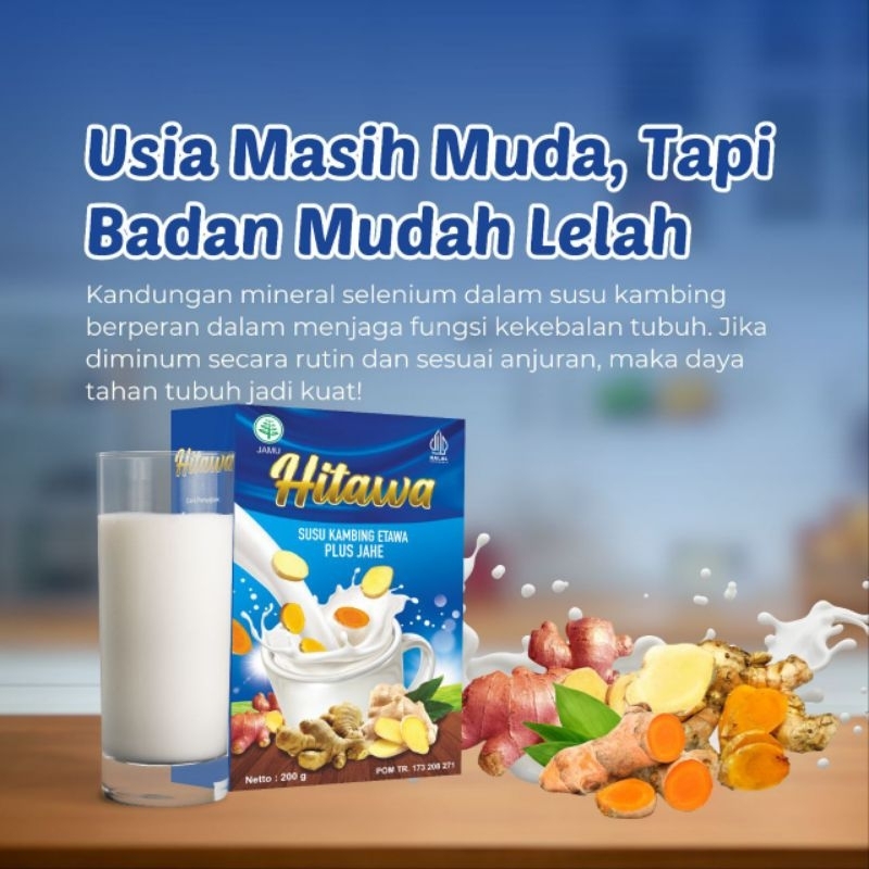 

HITAWA Susu Kambing plus Jahe Merah 200g Sehat Sendi dan Tulang (GRATIS 1 BTL MISK THAHARAH)