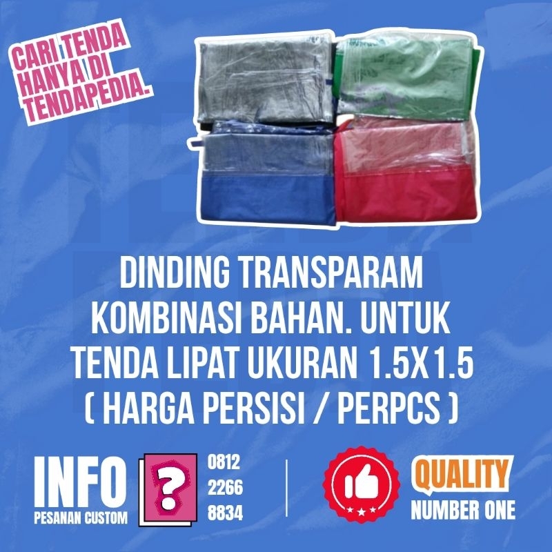 DINDING TENDA LIPAT 1.5X1.5 TRANSPARAN PERPCS