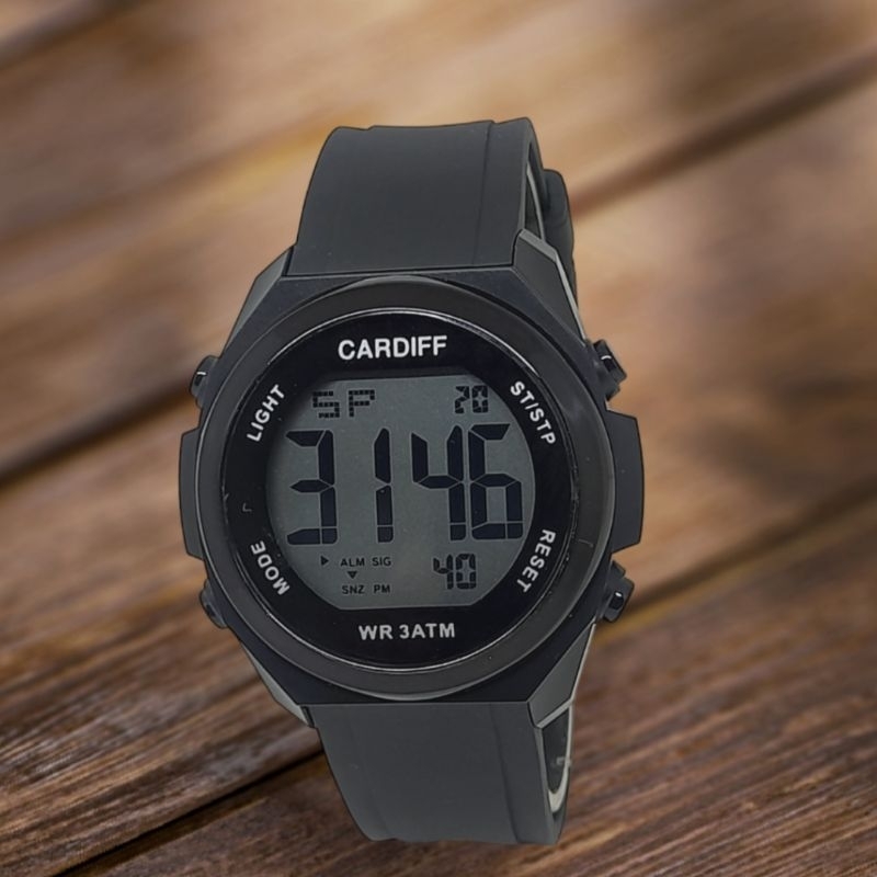 Jam tangan Wanita Cardiff 70087 Digital Waterresist tali karet