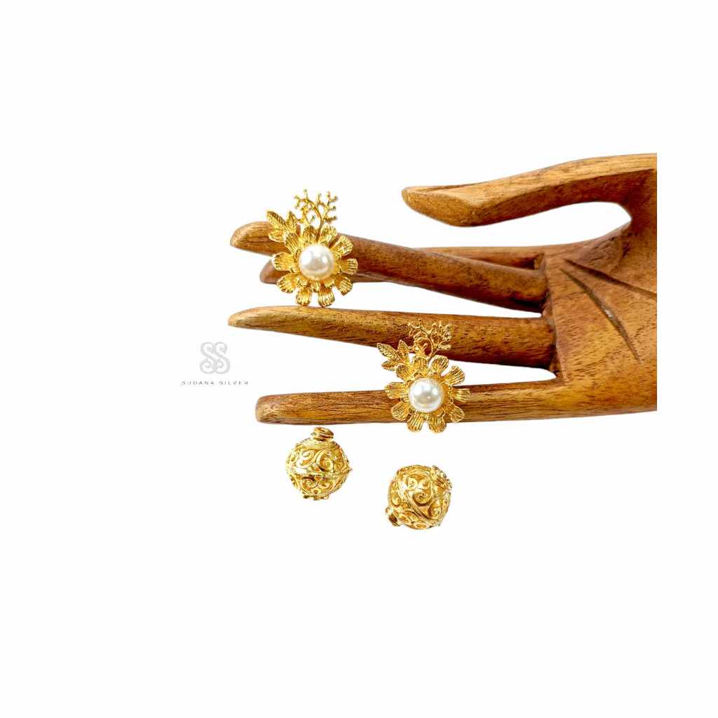 Anting Subeng Mutiara Kendari Alpaka Gold Plated Aksesoris Wanita