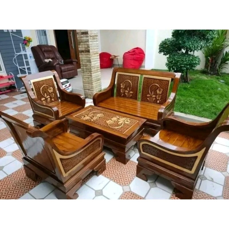 Kursi Tamu minimalis kursi tamu full kayu Jati kursi tamu Kursi Tamu 2111+ Meja Kursi tamu Jati Kurs