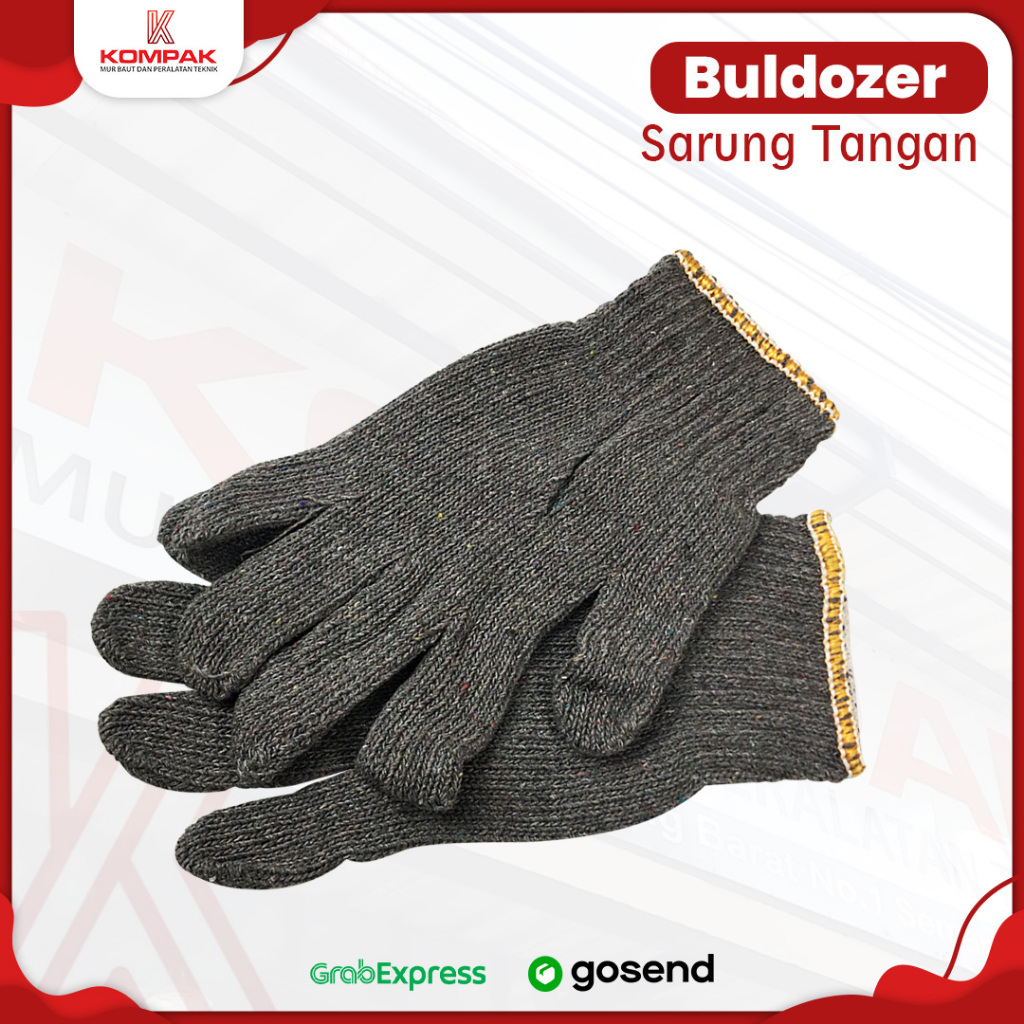 (LUSIN) Sarung Tangan Rajut Abu Benang Kuli Tukang Bangunan Safety Gloves